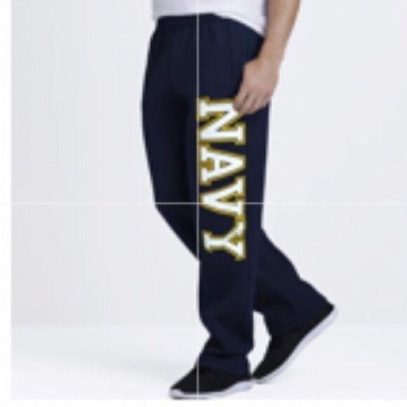 M.J. Soffe Navy Sweatpants XL Elastic Waistband 50/50 Cotton & Polyester Made In - Picture 1 of 11